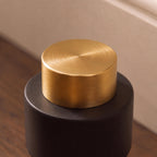 Noise-Reducing Floor-Mounted Rubber Door Stop (Knurled Brass Accent)