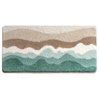 Non-Slip Absorbent Coastal Wave Bath Mat (Machine Washable)