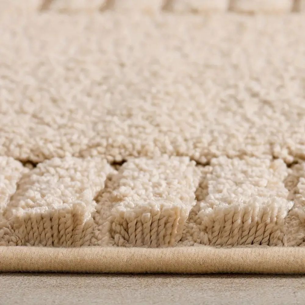 Non-Slip Flocked Stripe Bath Rug