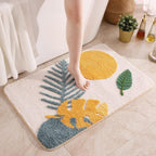 Non-Slip Floral Microfiber Bath Mat (Machine Washable)