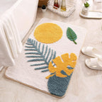 Non-Slip Floral Microfiber Bath Mat (Machine Washable)