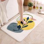 Non-Slip Floral Microfiber Bath Mat (Machine Washable)