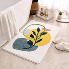 Non-Slip Floral Microfiber Bath Mat (Machine Washable)