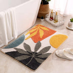 Non-Slip Floral Microfiber Bath Mat (Machine Washable)