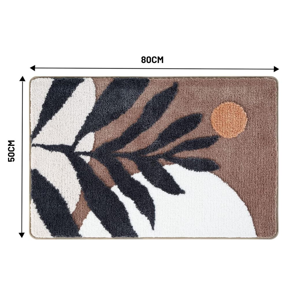 Non-Slip Floral Microfiber Bath Mat (Machine Washable)