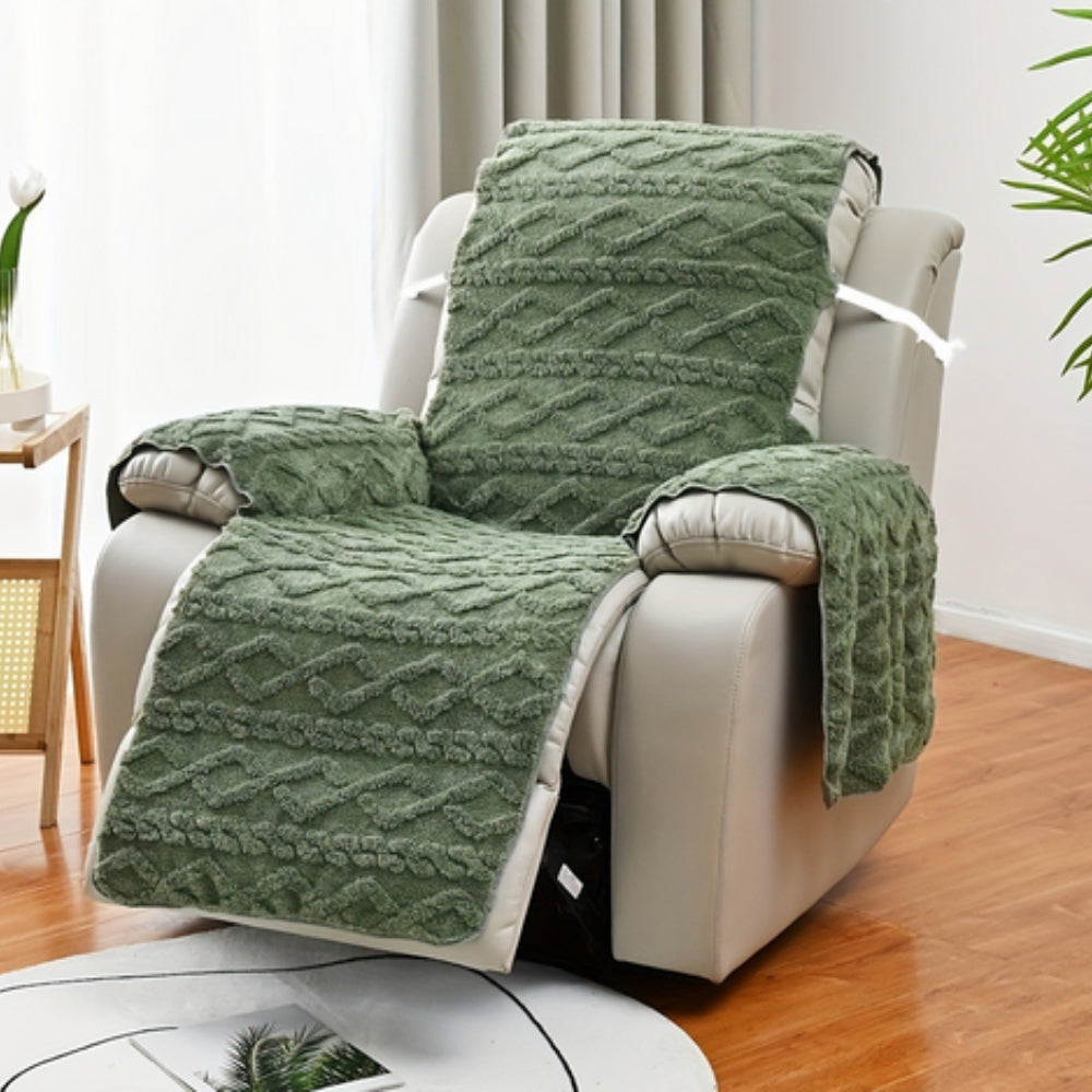 Non-Slip Quilted Diamond Microfiber Recliner Slipcover