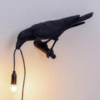 Nordic Crow Sculptural LED Table Lamp (Wall-Mount Option)