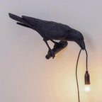 Nordic Crow Sculptural LED Table Lamp (Wall-Mount Option)