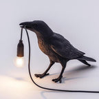 Nordic Crow Sculptural LED Table Lamp (Wall-Mount Option)