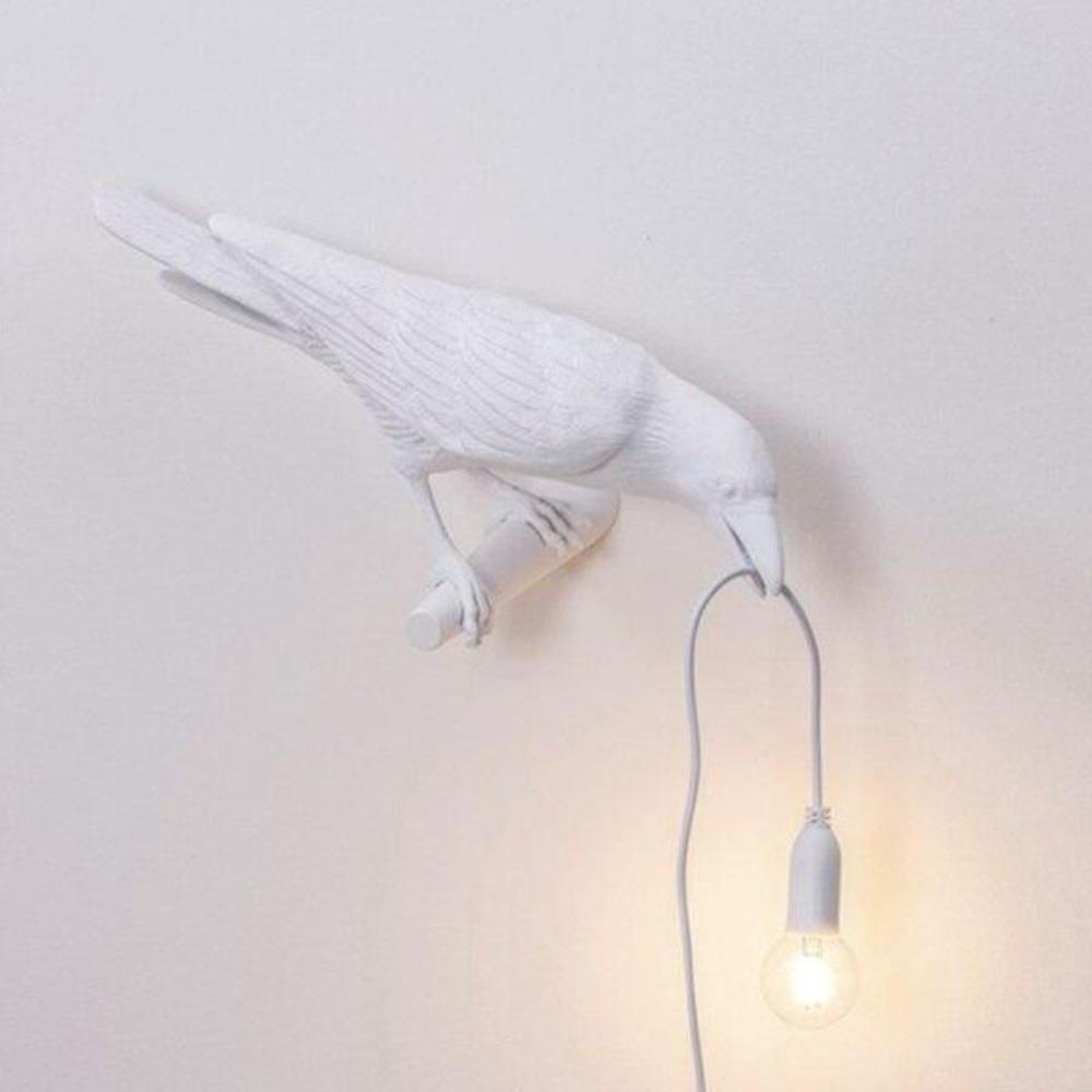 Nordic Crow Sculptural LED Table Lamp (Wall-Mount Option)