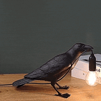 Nordic Crow Sculptural LED Table Lamp (Wall-Mount Option)