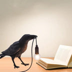 Nordic Crow Sculptural LED Table Lamp (Wall-Mount Option)