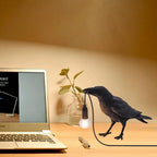 Nordic Crow Sculptural LED Table Lamp (Wall-Mount Option)