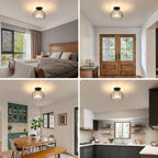Nordic Glass & Crystal Flush Mount Ceiling Light