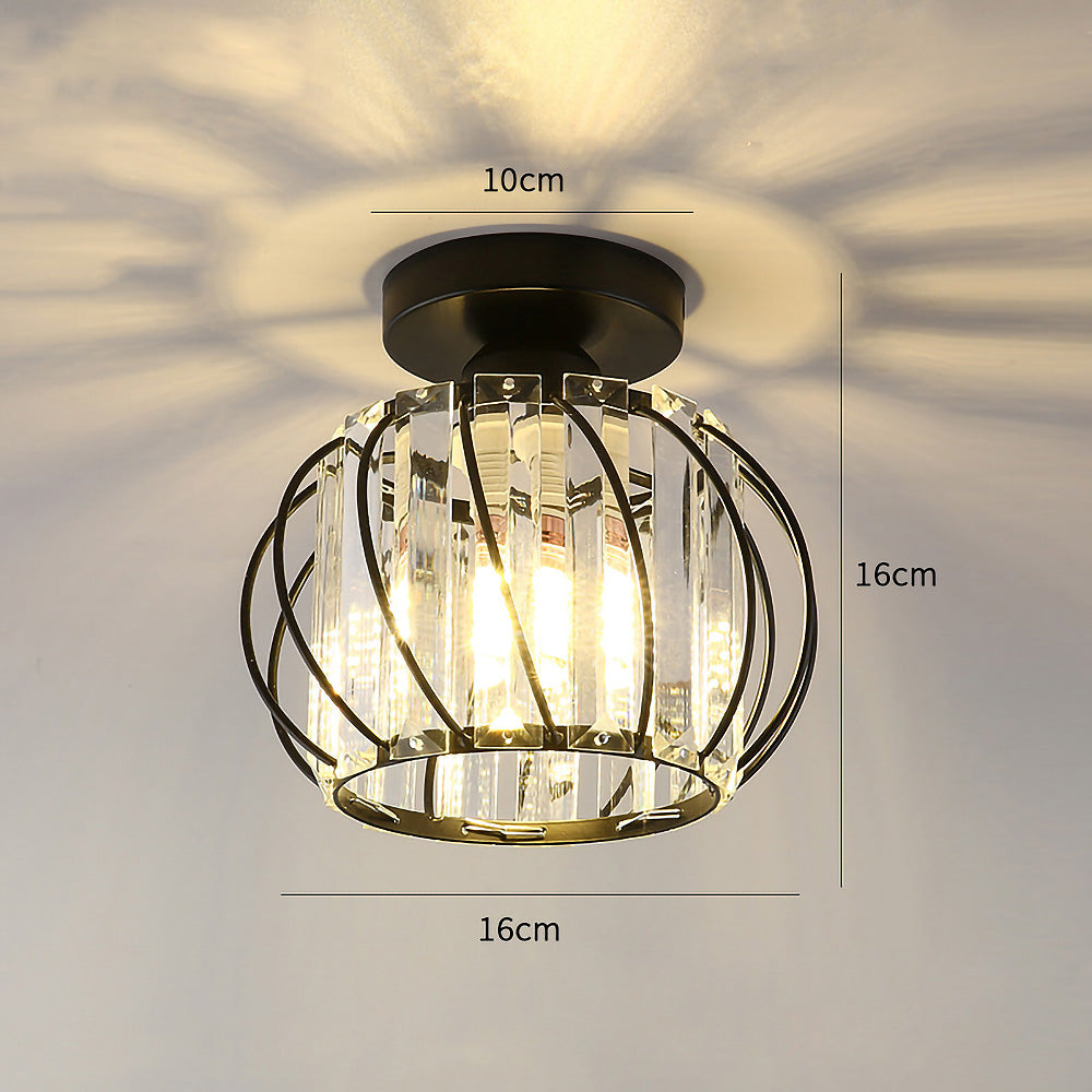 Nordic Glass & Crystal Flush Mount Ceiling Light