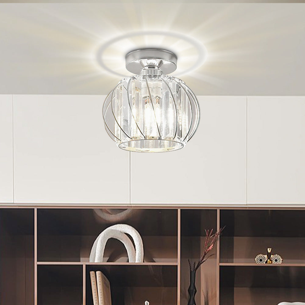 Nordic Glass & Crystal Flush Mount Ceiling Light