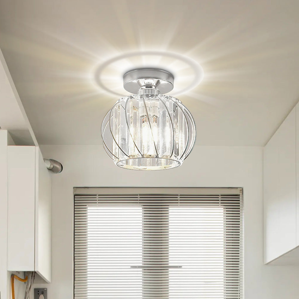 Nordic Glass & Crystal Flush Mount Ceiling Light
