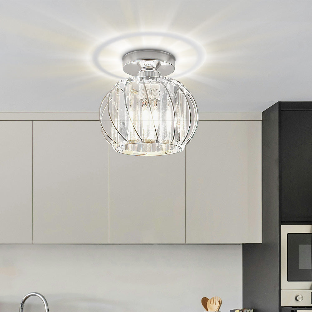 Nordic Glass & Crystal Flush Mount Ceiling Light