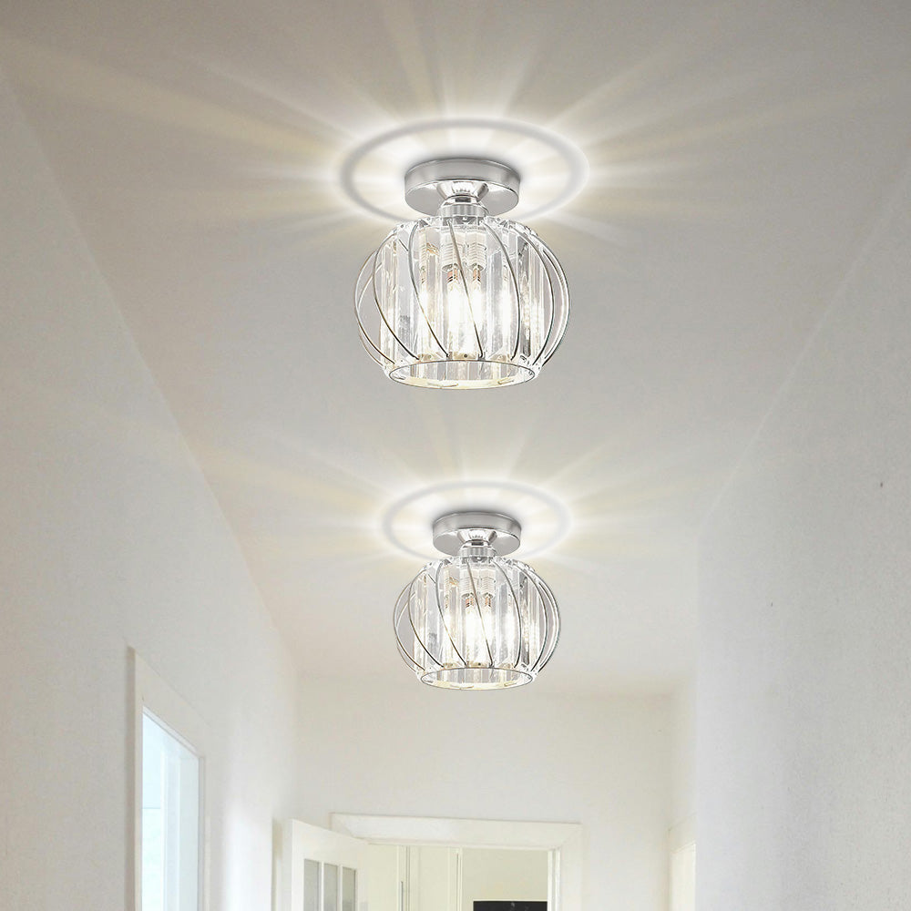 Nordic Glass & Crystal Flush Mount Ceiling Light
