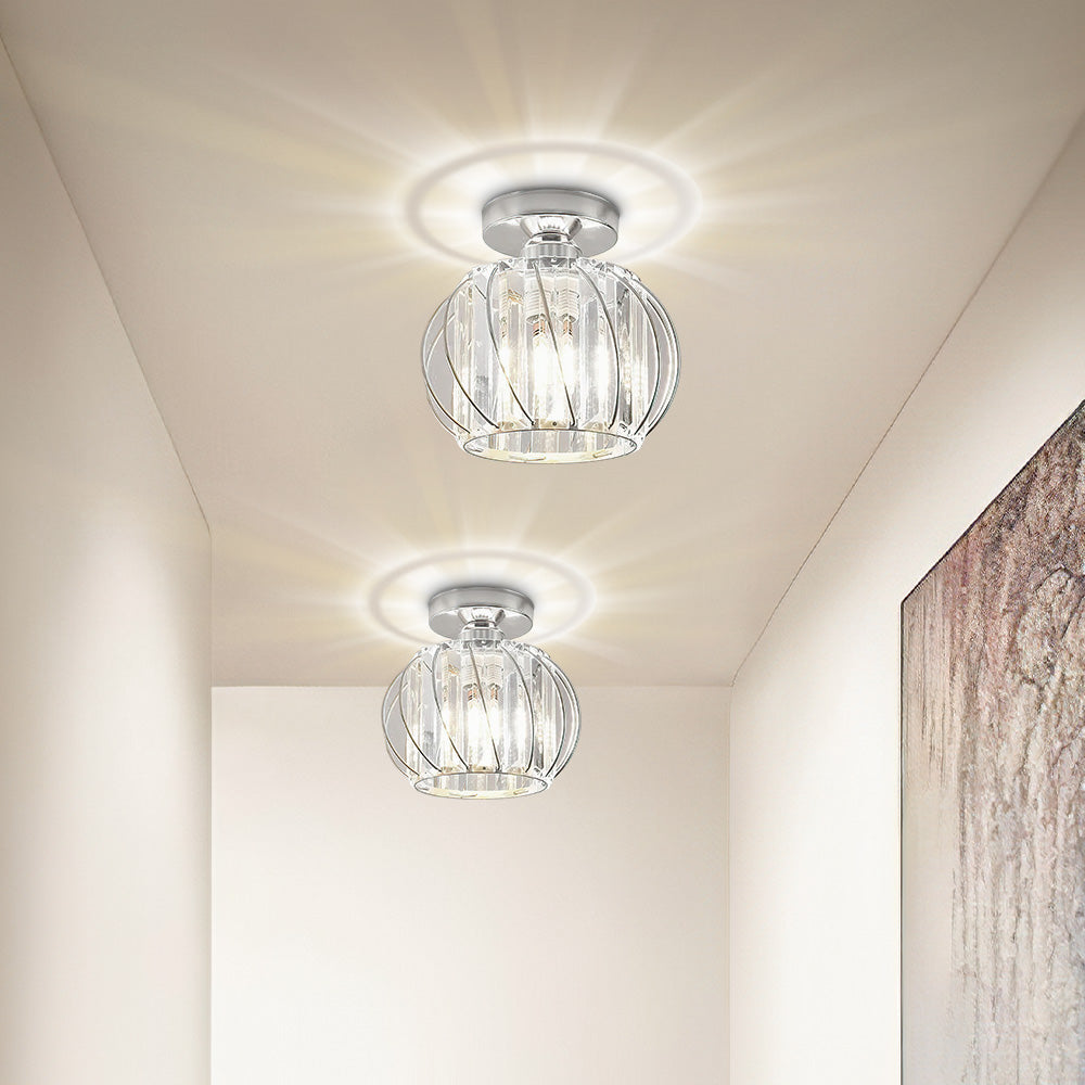 Nordic Glass & Crystal Flush Mount Ceiling Light