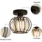 Nordic Glass & Crystal Flush Mount Ceiling Light