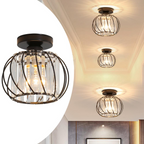 Nordic Glass & Crystal Flush Mount Ceiling Light