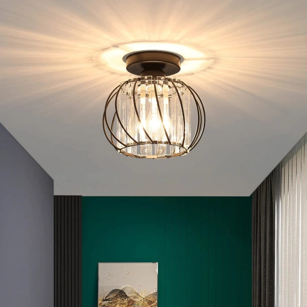 Nordic Glass & Crystal Flush Mount Ceiling Light