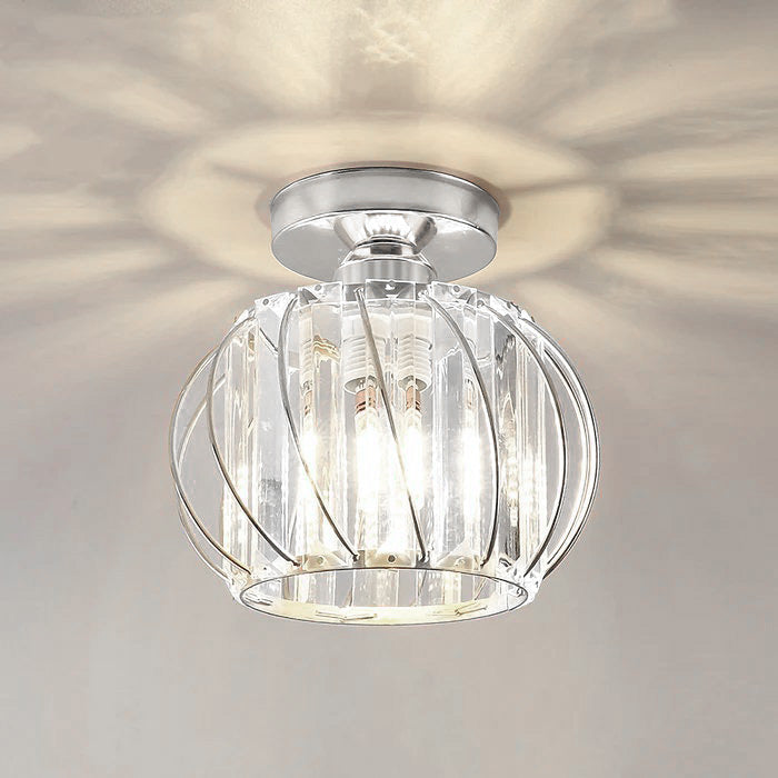 Nordic Glass & Crystal Flush Mount Ceiling Light
