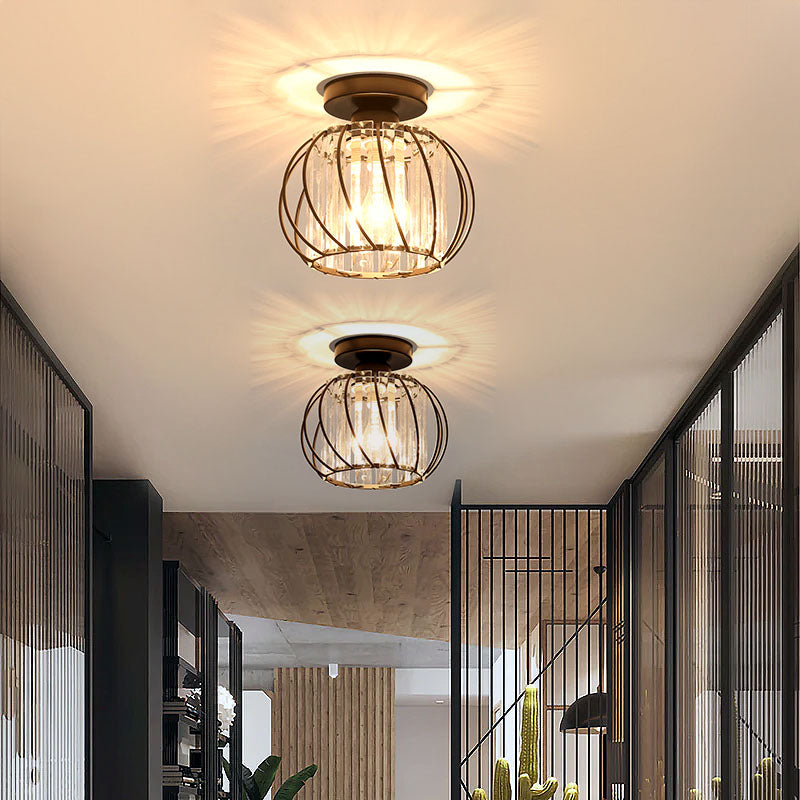 Nordic Glass & Crystal Flush Mount Ceiling Light
