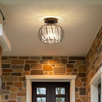 Nordic Glass & Crystal Flush Mount Ceiling Light