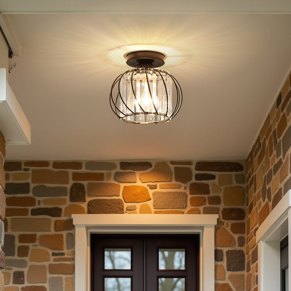 Nordic Glass & Crystal Flush Mount Ceiling Light
