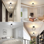 Nordic Glass & Crystal Flush Mount Ceiling Light