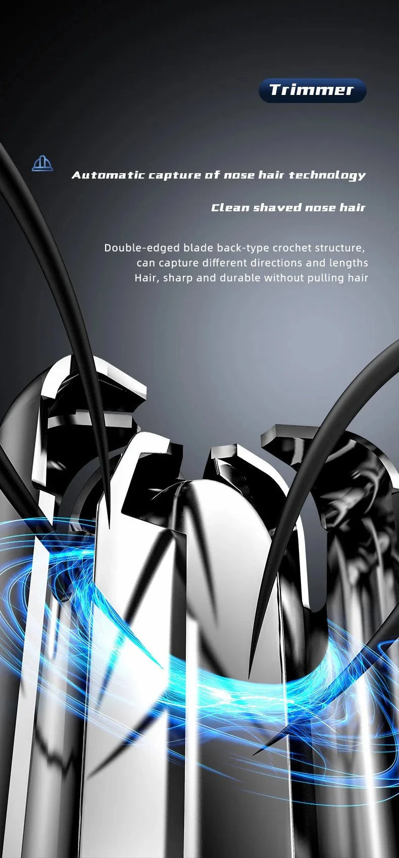 Nose & Ear Trimmer Stainless Steel Blades USB Rechargeable