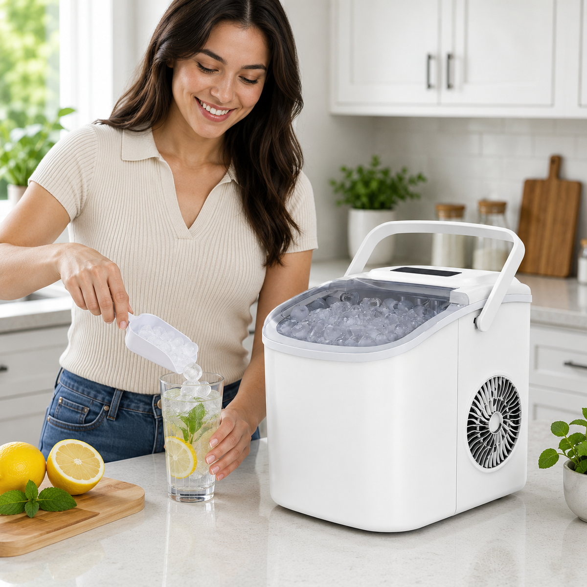 Nugget Ice Maker Portable Pebble Ice