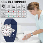 Nurses Watch Luminous Dial Second Hand 50M Water Resistant