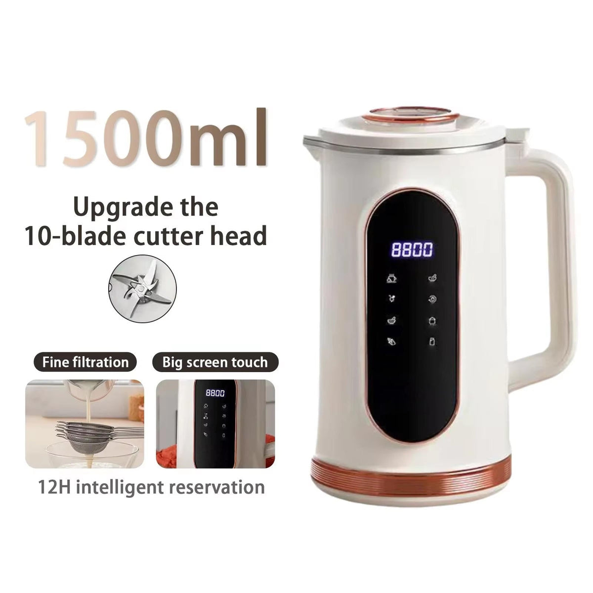 Nut Milk Maker Stainless Steel 12 Preset Programs Self-Cleaning