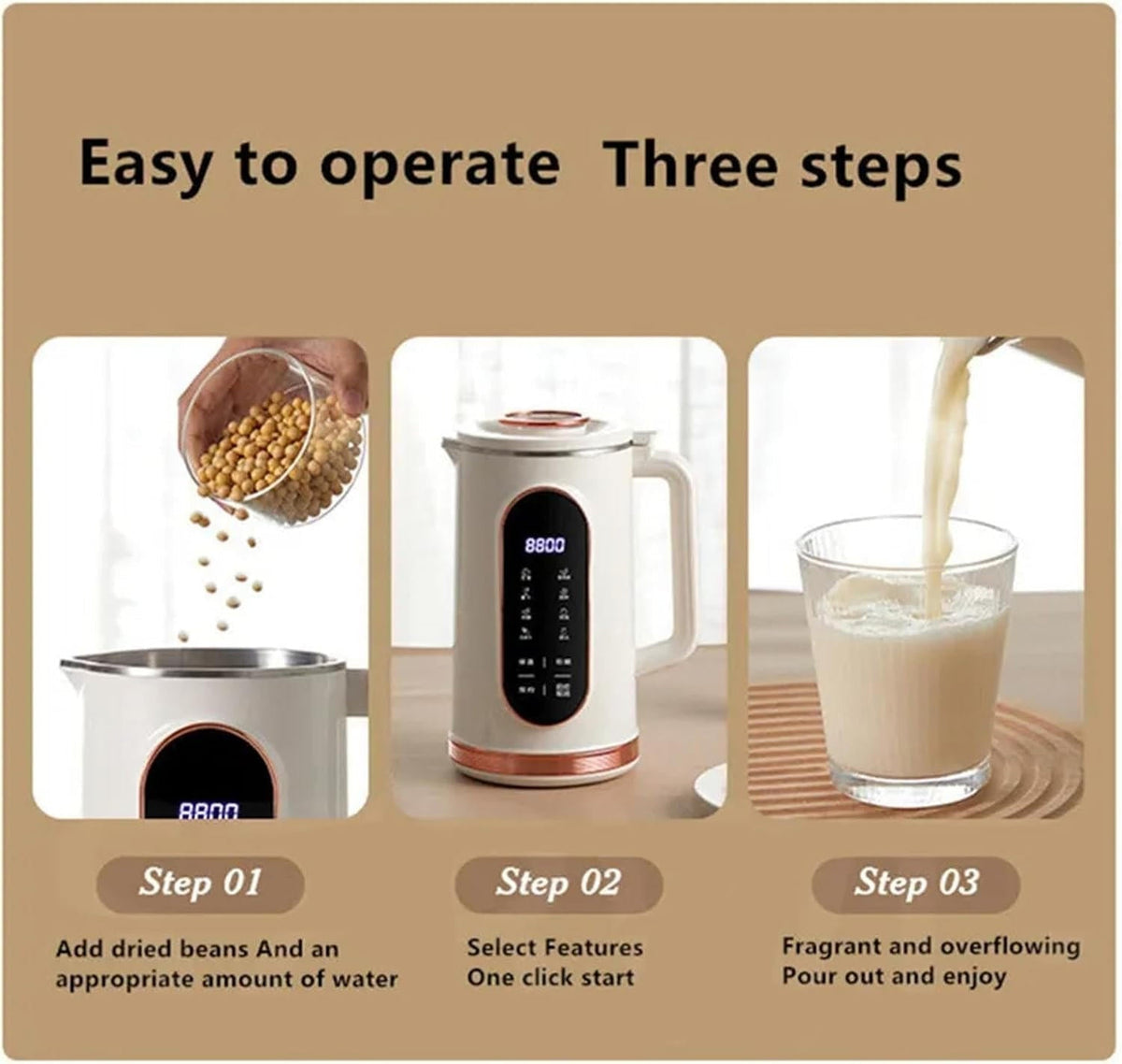 Nut Milk Maker Stainless Steel 12 Preset Programs Self-Cleaning