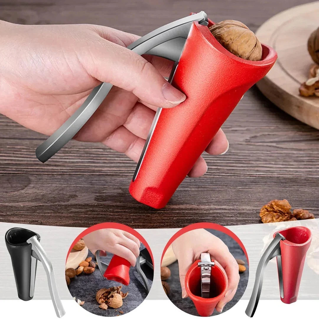 Nutcracker Stainless Steel Serrated Holder Ergonomic Non-Slip Handles