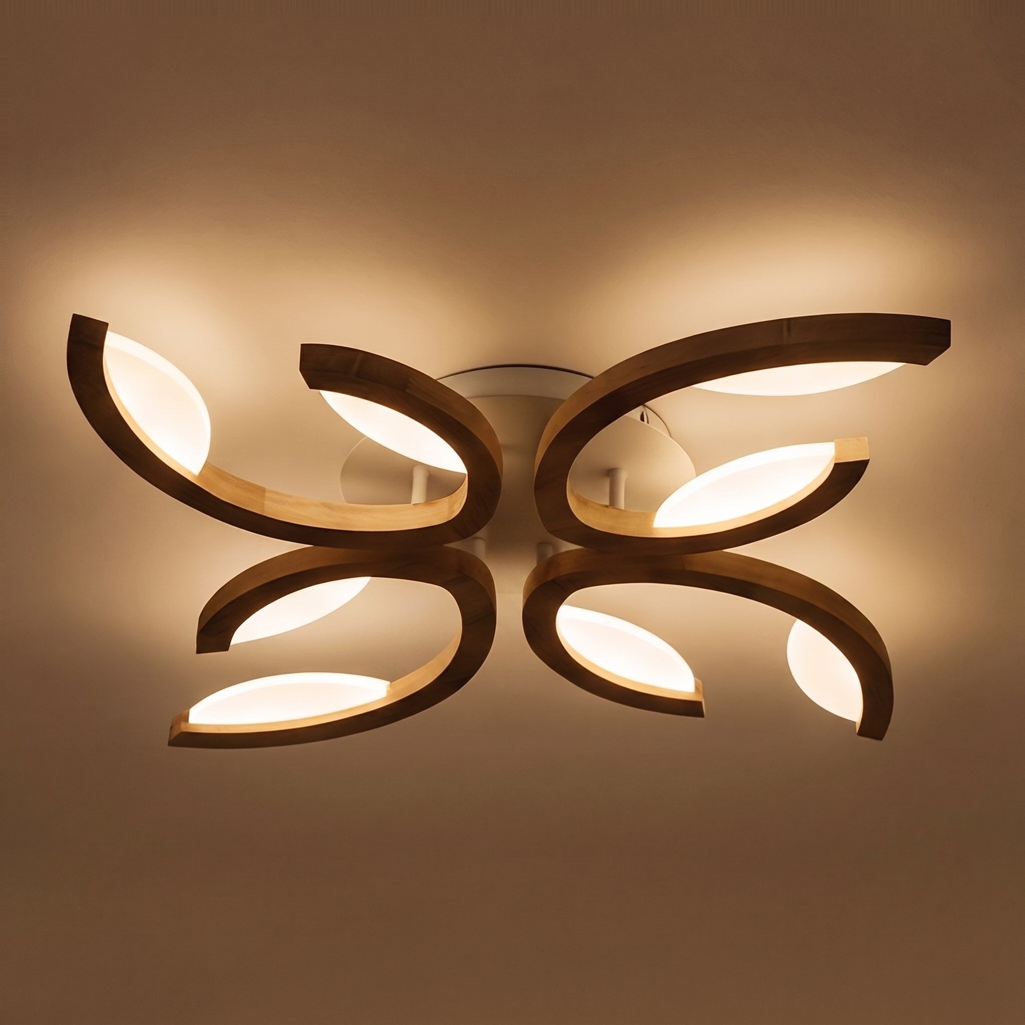 Oak Frame Adjustable LED Ceiling Light (3-5 Light Options)