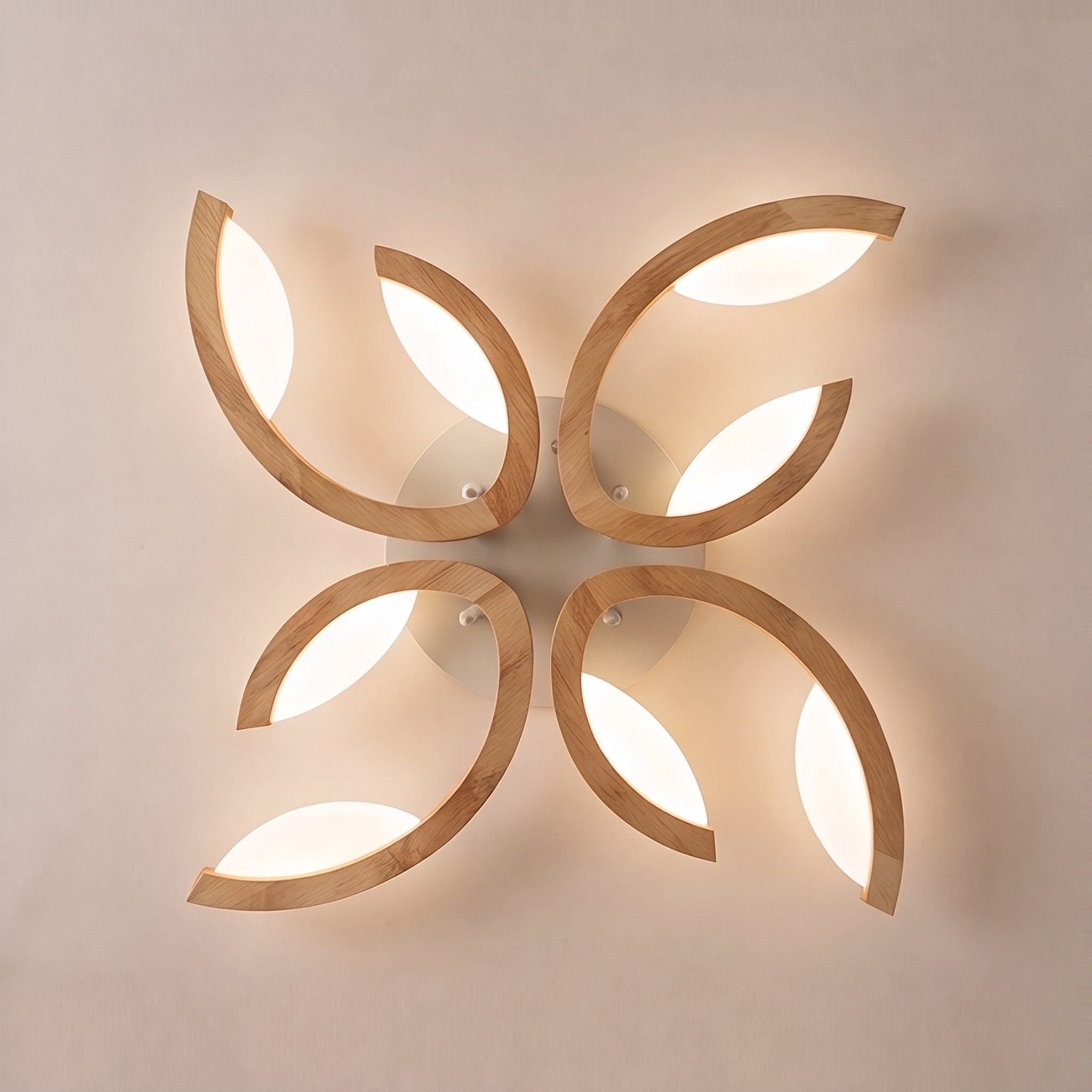 Oak Frame Adjustable LED Ceiling Light (3-5 Light Options)