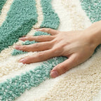 Ocean Wave Microfiber Plush Non-Slip Bath Mat