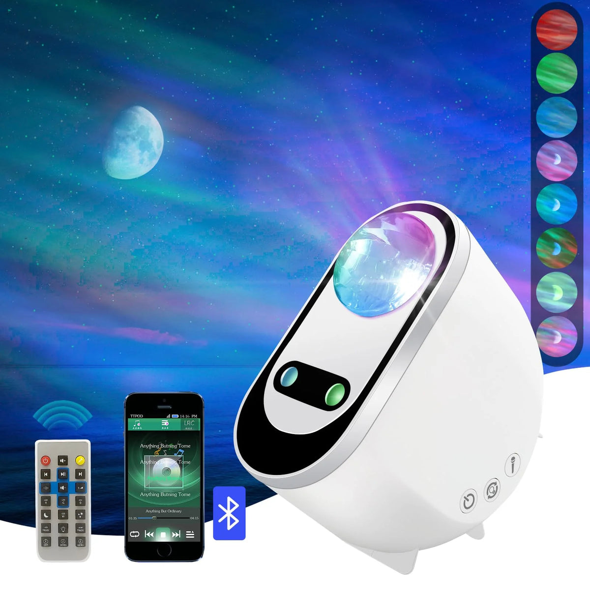 Ocean Wave Projector LED & Bluetooth Speaker Voice Control