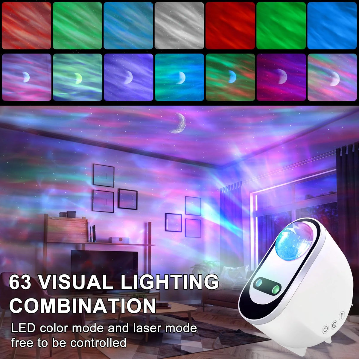 Ocean Wave Projector LED & Bluetooth Speaker Voice Control