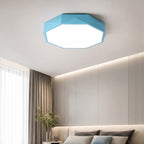 Octagonal Metal Remote-Dimmable LED Flush Mount Ceiling Light