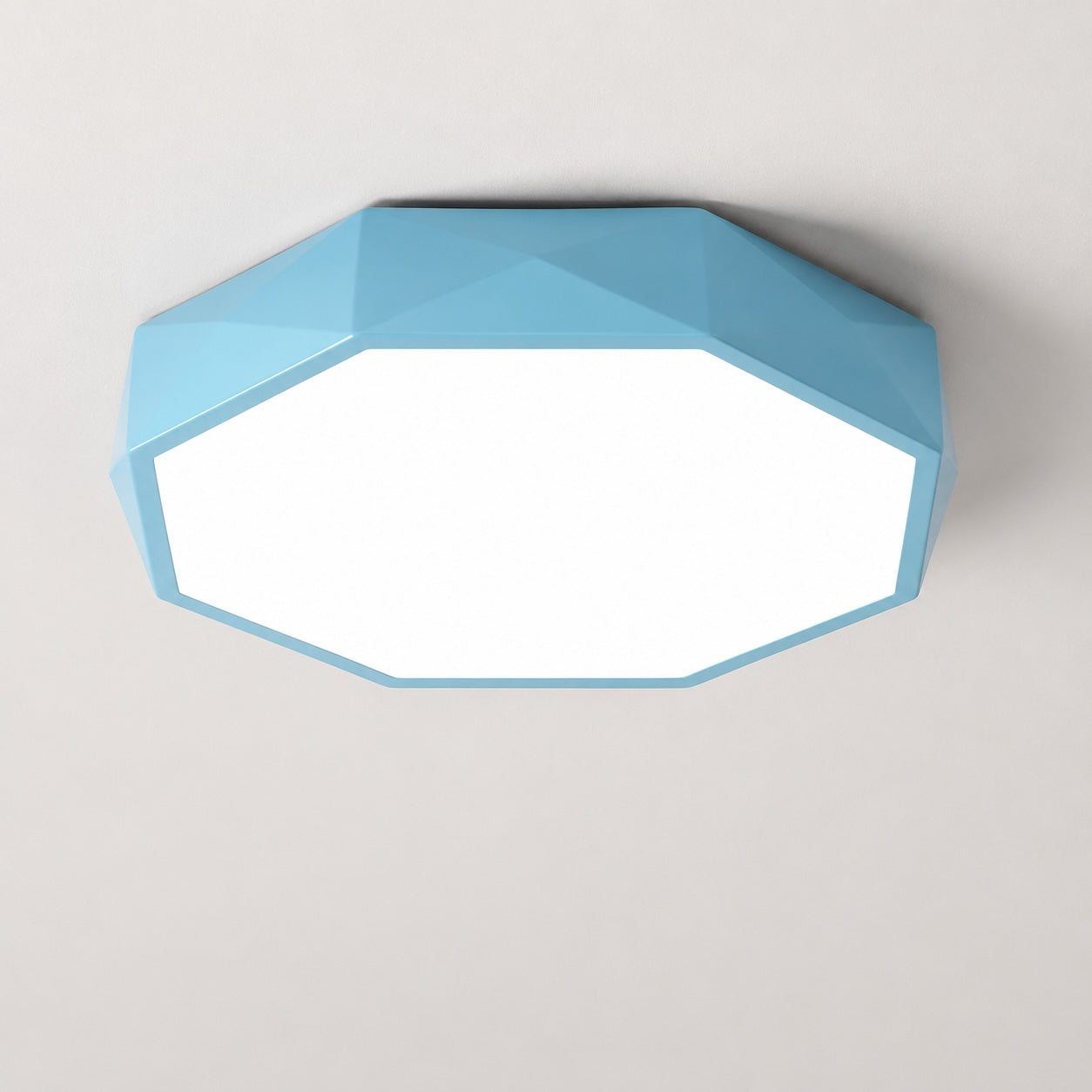 Octagonal Metal Remote-Dimmable LED Flush Mount Ceiling Light