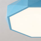 Octagonal Metal Remote-Dimmable LED Flush Mount Ceiling Light