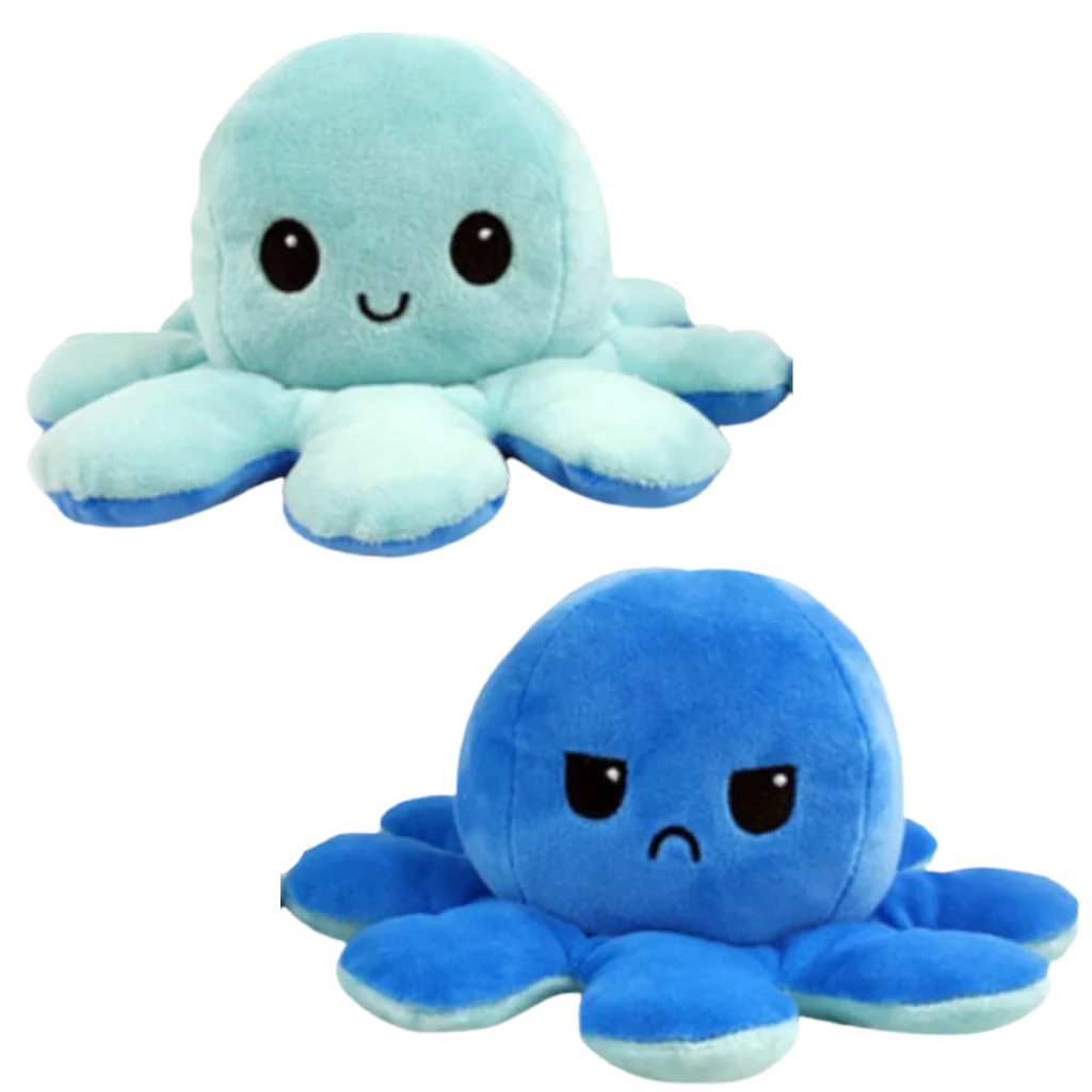 Octopus Plush Reversible Dual-Expression Soft Cotton