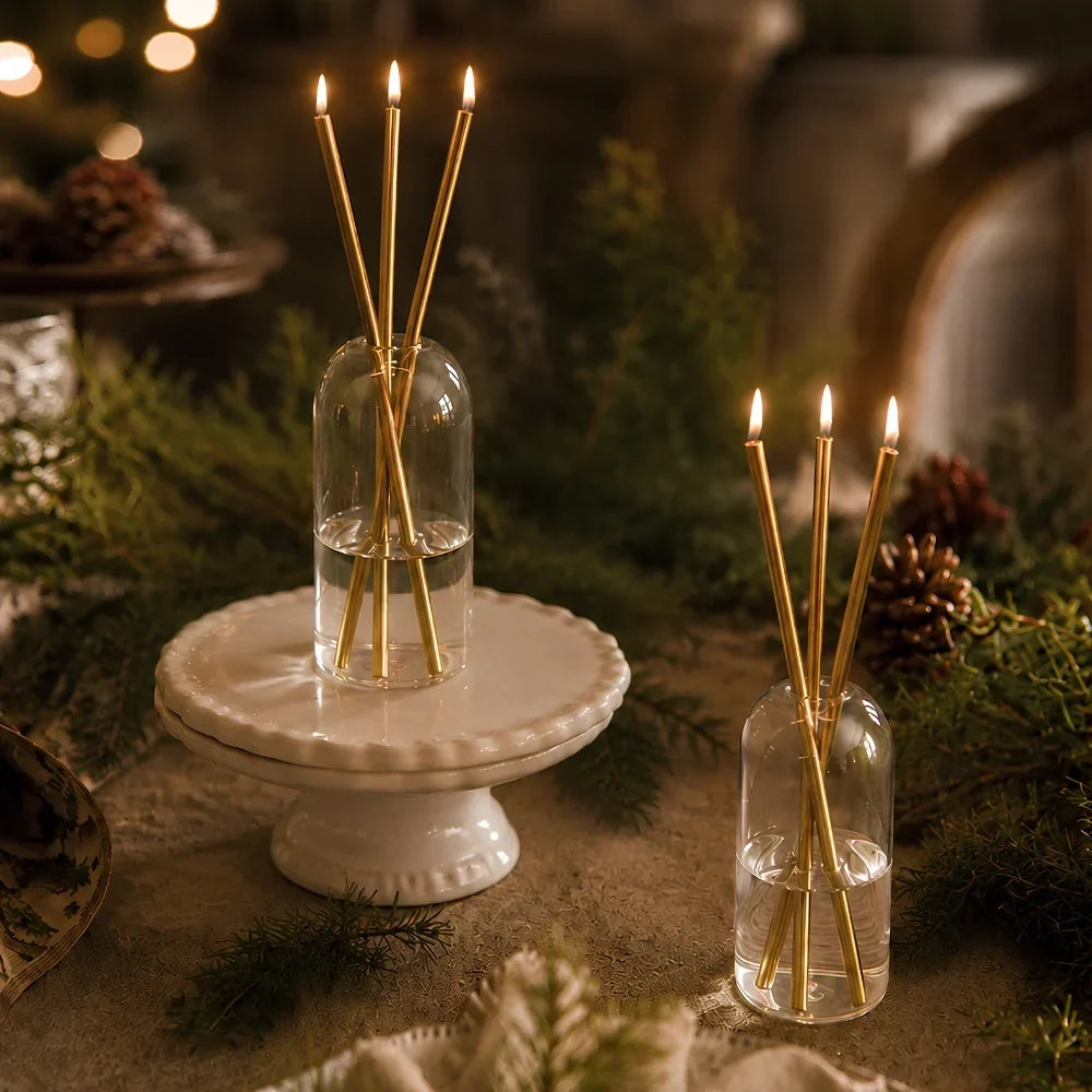Oil Candle Refillable Mineral Oil Glass & Stainless Steel