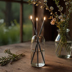 Oil Candle Refillable Mineral Oil Glass & Stainless Steel