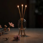 Oil Candle Refillable Mineral Oil Glass & Stainless Steel